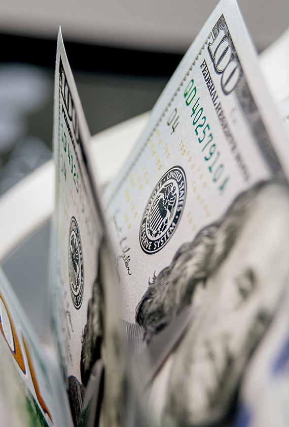 cash in a counter machine
